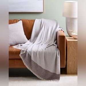 Quince Gray and Cream Throw Blanket